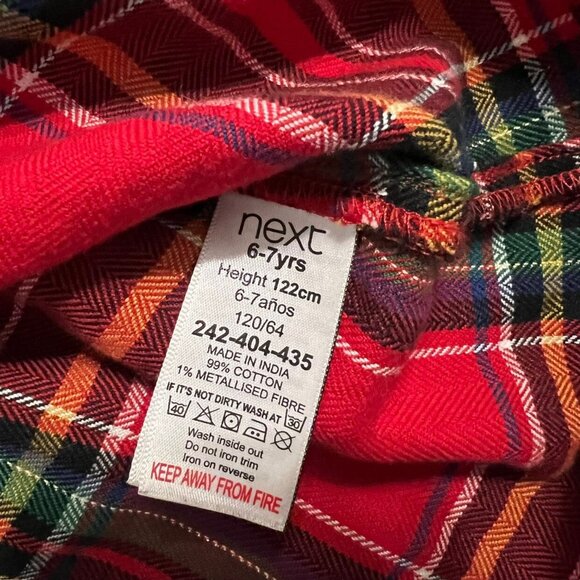 NEXT 6-7Y Red Plaid Ruffle Collar Dress - Picture 6 of 7